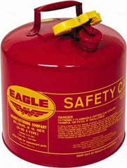 Eagle - 5 Gal Galvanized Steel Type I Safety Can - 13-1/2" High x 12-1/2" Diam, Red with Yellow - Americas Industrial Supply