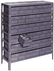 Value Collection - 72 Bin Bin Shelving Unit with Drawers - 36 Inch Overall Width x 12 Inch Overall Depth x 75 Inch Overall Height, Gray Plastic Bins - Americas Industrial Supply