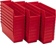 Akro-Mils - 11-5/8" Deep, Red Hopper Shelf Bin - 4" High x 4-1/8" Wide x 11-5/8" Long - Americas Industrial Supply