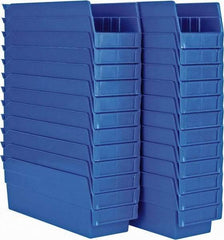 Akro-Mils - 11-5/8" Deep, Blue Hopper Shelf Bin - 4" High x 4-1/8" Wide x 11-5/8" Long - Americas Industrial Supply