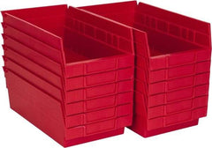 Akro-Mils - 11-5/8" Deep, Red Hopper Shelf Bin - 4" High x 6-5/8" Wide x 11-5/8" Long - Americas Industrial Supply