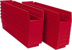 Akro-Mils - 17-7/8" Deep, Red Hopper Shelf Bin - 4" High x 4-1/8" Wide x 17-7/8" Long - Americas Industrial Supply