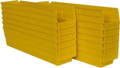Akro-Mils - 17-7/8" Deep, Yellow Hopper Shelf Bin - 4" High x 4-1/8" Wide x 17-7/8" Long - Americas Industrial Supply