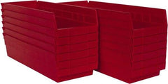 Akro-Mils - 17-7/8" Deep, Red Hopper Shelf Bin - 4" High x 6-5/8" Wide x 17-7/8" Long - Americas Industrial Supply