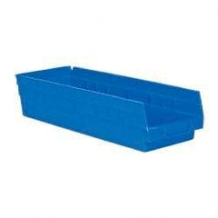 Akro-Mils - 17-7/8" Deep, Blue Hopper Shelf Bin - 4" High x 6-5/8" Wide x 17-7/8" Long - Americas Industrial Supply