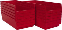 Akro-Mils - 17-7/8" Deep, Red Hopper Shelf Bin - 4" High x 8-3/8" Wide x 17-7/8" Long - Americas Industrial Supply