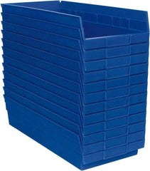 Akro-Mils - 17-7/8" Deep, Blue Hopper Shelf Bin - 4" High x 8-3/8" Wide x 17-7/8" Long - Americas Industrial Supply
