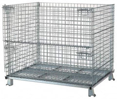 Nashville Wire - 48" Long x 40" Wide x 36" High Steel Basket-Style Bulk Folding Wire Stackable Container - 4,000 Lb. Load Capacity - Americas Industrial Supply