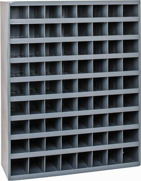 Durham - 72 Bin Bin Shelving Unit with Openings - 33-3/4 Inch Overall Width x 12 Inch Overall Depth x 42 Inch Overall Height, Gray Steel Bins - Americas Industrial Supply