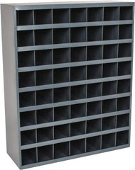 Durham - 56 Bin Bin Shelving Unit with Openings - 33-3/4 Inch Overall Width x 12 Inch Overall Depth x 42 Inch Overall Height, Gray Steel Bins - Americas Industrial Supply