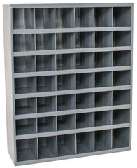 Durham - 42 Bin Bin Shelving Unit with Openings - 33-3/4 Inch Overall Width x 12 Inch Overall Depth x 42 Inch Overall Height, Gray Steel Bins - Americas Industrial Supply