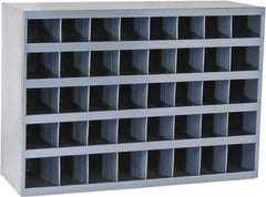 Durham - 40 Bin Bin Shelving Unit with Openings - 33-3/4 Inch Overall Width x 12 Inch Overall Depth x 24 Inch Overall Height, Gray Steel Bins - Americas Industrial Supply