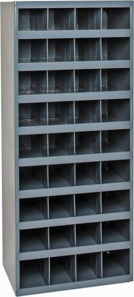 Durham - 36 Bin Bin Shelving Unit with Openings - 17-7/8 Inch Overall Width x 12 Inch Overall Depth x 42 Inch Overall Height, Gray Steel Bins - Americas Industrial Supply
