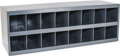 Durham - 16 Bin Bin Shelving Unit with Openings - 33-3/4 Inch Overall Width x 12 Inch Overall Depth x 11-1/2 Inch Overall Height, Gray Steel Bins - Americas Industrial Supply