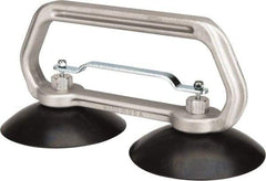 Made in USA - 75 Lb. Capacity Heavy Duty Double Cup Sheet Metal Lifter with Release Trigger - 10 Inch Handle Length and 5 Inch Cup Diameter - Americas Industrial Supply