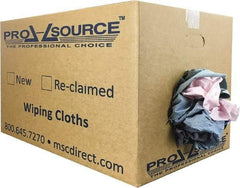 PRO-SOURCE - Reclaimed Poly/Cotton T-Shirt Rags - Assorted Colors, Poly/Cotton, Low Lint, 25 Lbs. at 4 to 6 per Pound, Box - Americas Industrial Supply