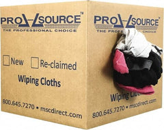 PRO-SOURCE - Reclaimed Cotton T-Shirt Rags - Assorted Colors, Polo, Low Lint, 10 Lbs. at 3 to 4 per Pound, Box - Americas Industrial Supply