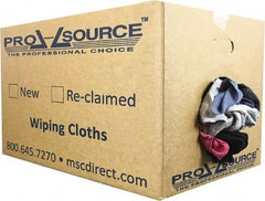 PRO-SOURCE - Reclaimed Cotton T-Shirt Rags - Assorted Colors, Polo, Low Lint, 25 Lbs. at 3 to 4 per Pound, Box - Americas Industrial Supply