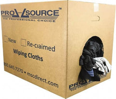 PRO-SOURCE - Reclaimed Cotton T-Shirt Rags - Assorted Colors, Polo, Low Lint, 50 Lbs. at 3 to 4 per Pound, Box - Americas Industrial Supply