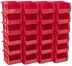 Akro-Mils - 10 Lb. Load Capacity, 5-3/8" Deep, Red Polymer Hopper Stacking Bin - 3" High x 4-1/8" Wide x 5-3/8" Long - Americas Industrial Supply