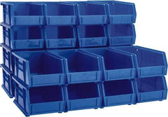 Akro-Mils - 10 Lb. Load Capacity, 7-3/8" Deep, Blue Polymer Hopper Stacking Bin - 3" High x 4-1/8" Wide x 7-3/8" Long - Americas Industrial Supply