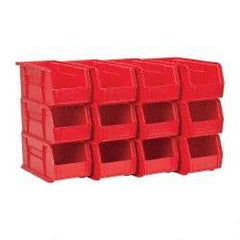 Akro-Mils - 30 Lb. Load Capacity, 10-7/8" Deep, Red Polymer Hopper Stacking Bin - 5" High x 5-1/2" Wide x 10-7/8" Long - Americas Industrial Supply