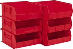 Akro-Mils - 50 Lb. Load Capacity, 10-7/8" Deep, Red Polymer Hopper Stacking Bin - 5" High x 11" Wide x 10-7/8" Long - Americas Industrial Supply