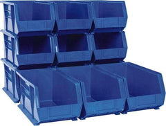 Akro-Mils - 60 Lb. Load Capacity, 14-3/4" Deep, Blue Polymer Hopper Stacking Bin - 7" High x 8-1/4" Wide x 14-3/4" Long - Americas Industrial Supply