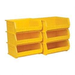 Akro-Mils - 75 Lb. Load Capacity, 14-3/4" Deep, Yellow Polymer Hopper Stacking Bin - 7" High x 16-1/2" Wide x 14-3/4" Long - Americas Industrial Supply