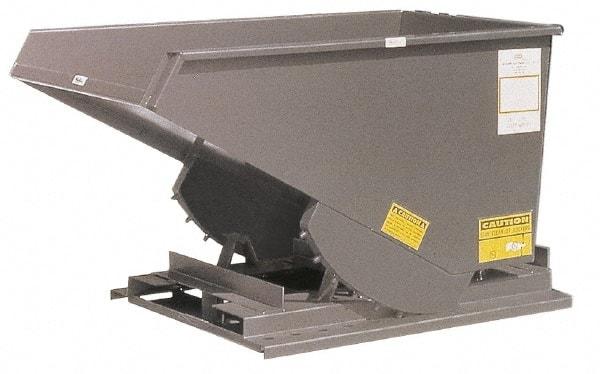 Made in USA - 6,000 Lb Load Capacity, 1-1/2 Cu Yd, Steel Self-Dumping Hopper - 57-1/2" Wide x 68" Long x 38" High - Americas Industrial Supply