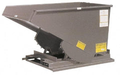Made in USA - 4,000 Lb Load Capacity, 2 Cu Yd, Steel Self-Dumping Hopper - 57-1/2" Wide x 64-1/2" Long x 21" High, Orange - Americas Industrial Supply