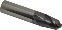 Accupro - 5/8" Diam, 7/8" LOC, 2 Flute Solid Carbide Ball End Mill - AlTiN Finish, Single End, 3" OAL, 5/8" Shank Diam, Spiral Flute - Americas Industrial Supply