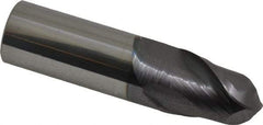 Accupro - 3/4" Diam, 1" LOC, 2 Flute Solid Carbide Ball End Mill - AlTiN Finish, Single End, 3" OAL, 3/4" Shank Diam, Spiral Flute - Americas Industrial Supply