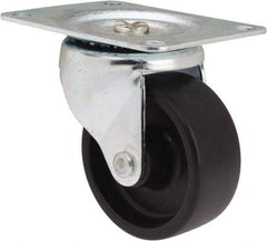 Albion - 3" Diam x 1-1/4" Wide x 3-13/16" OAH Top Plate Mount Swivel Caster - Polypropylene, 270 Lb Capacity, Plain Bearing, 3-1/8 x 4-1/8" Plate - Americas Industrial Supply