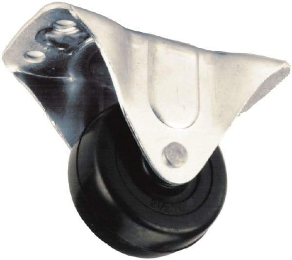 Albion - 4" Diam x 1-1/2" Wide x 5" OAH Top Plate Mount Rigid Caster - Semi-Steel, 450 Lb Capacity, Roller Bearing, 3-1/8 x 6-1/4" Plate - Americas Industrial Supply