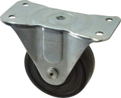 Albion - 4" Diam x 1-5/8" Wide x 5" OAH Top Plate Mount Rigid Caster - Phenolic, 450 Lb Capacity, Roller Bearing, 3-1/8 x 6-1/4" Plate - Americas Industrial Supply