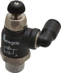 Legris - 1/4" Tube OD x 1/4" Male NPT Compact Swivel Outlet Flow Control Regulator - 0 to 145 psi & Nylon Material - Americas Industrial Supply