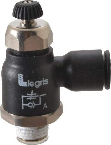 Legris - 10mm Tube OD x 1/4 Male BSPT Compact Meter Out Flow Control Valve - 14.5 to 145 psi, Nylon - Americas Industrial Supply