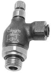 Legris - 4mm Tube OD x 1/8" BSPP Metal Flow Control Regulator - 0 to 145 psi, Buna Nitrile O-Ring & Treated Brass Material - Americas Industrial Supply