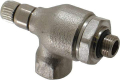 Legris - 6mm Tube OD x 1/8" BSPP Metal Flow Control Regulator - 0 to 145 psi, Buna Nitrile O-Ring & Treated Brass Material - Americas Industrial Supply