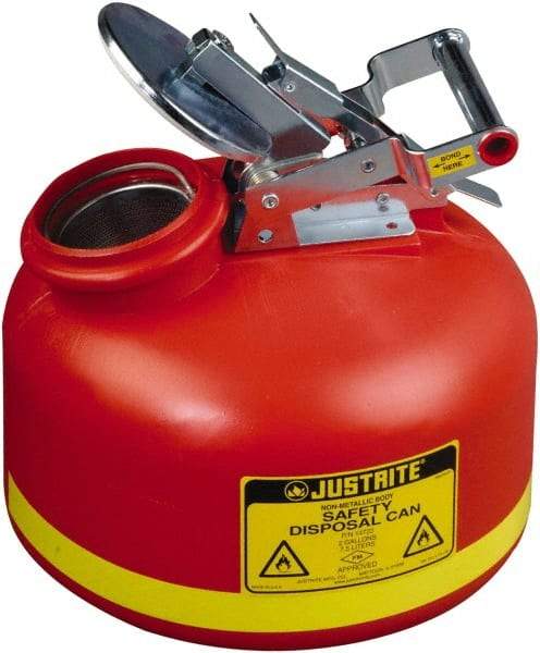 Justrite - Safety Disposal Cans Capacity (Gal.): 2.00 Material: Polyethylene - Americas Industrial Supply