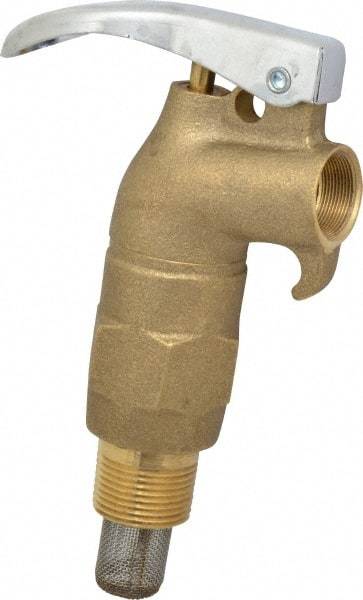 Value Collection - 3/4" NPT Brass Rigid Drum Faucet - External Arrester, Self Closing - Americas Industrial Supply