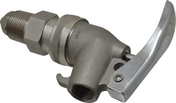 Value Collection - 3/4" NPT Stainless Steel Adjustable Drum Faucet - Internal Arrester, Self Closing - Americas Industrial Supply
