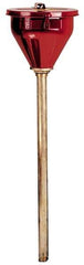 Justrite - 10" High x 10-3/4" Diam, Galvanized Steel, Self Closing Drum Funnel with Viscous Liquids Tube - 33" Arrester/Tube Length, 30 to 50 Gal Drum/Pail Capacity - Americas Industrial Supply