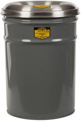 Justrite - 6 Gallon Complete Unit Fire Resistant Steel Drum and Aluminum Head - 12-1/8 Inch Outside Diameter, 5 Inch Opening Diameter, 16-3/4 Inch High, FM and UL Standards - Americas Industrial Supply
