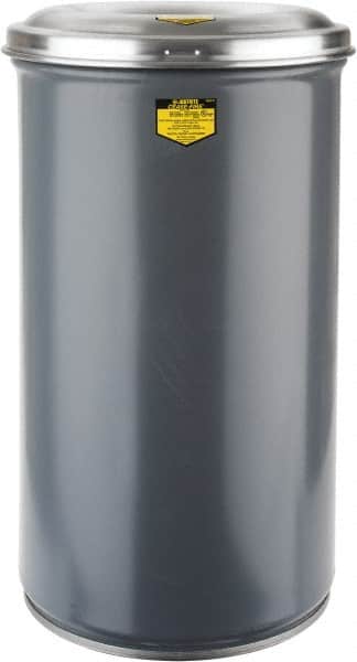 Justrite - 15 Gallon Complete Unit Fire Resistant Steel Drum and Aluminum Head - 15-1/8 Inch Outside Diameter, 5-1/4 Inch Opening Diameter, 25-3/4 Inch High, FM and UL Standards - Americas Industrial Supply