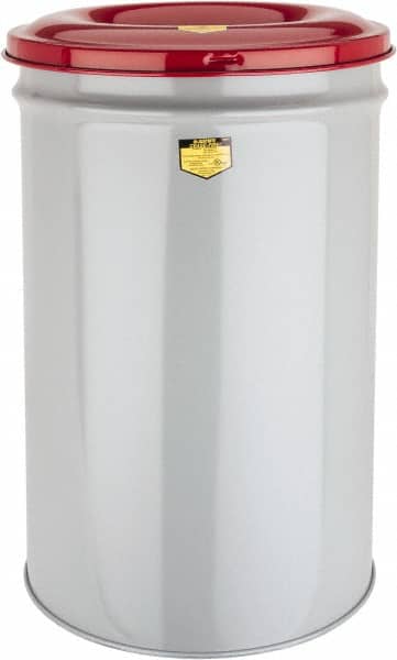 Justrite - 30 Gallon Complete Unit Fire Resistant Steel Drum and Head - 19-1/4 Inch Outside Diameter, 7 Inch Opening Diameter, 29-3/4 Inch High, FM and UL Standards - Americas Industrial Supply