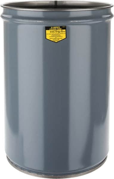 Justrite - 12 Gallon Fire Resistant Steel Drum - 14-1/2 Inch Outside Diameter, 20-1/4 Inch High, UL Standards - Americas Industrial Supply