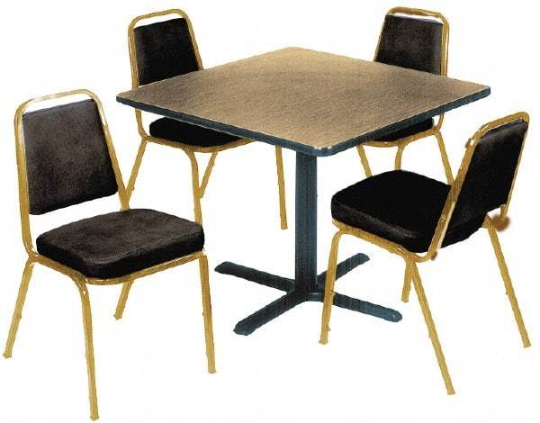 Made in USA - Stationary 36" Square Pedestal Tables - 1-1/4" Thick, Iron - Americas Industrial Supply