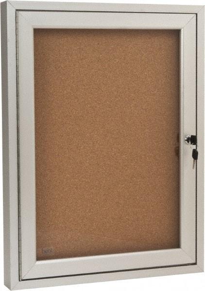 Ghent - 18" Wide x 24" High Enclosed Cork Bulletin Board - Tan - Americas Industrial Supply